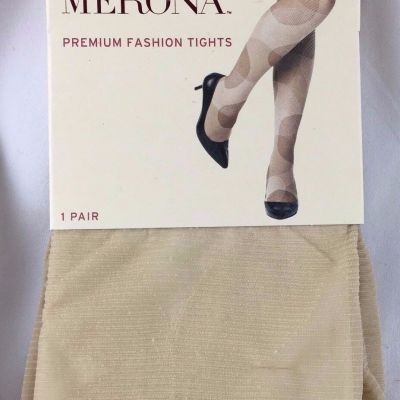 New - Merona (Medium/Large) NEUTRAL Tan Fashion Tights DOTS Panty Hose - TARGET