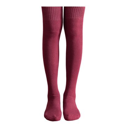 1 Pair Knee High Socks Anti-slip Warm Pure Color Winter Socks Plush