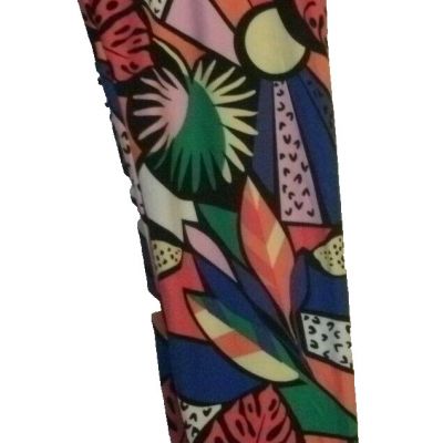 CROSSOVER (ABSTRACT TROPICAL) MULTI-COLOR ANKLE LENGTH LEGGINGS SZ XXL (19)(NEW)