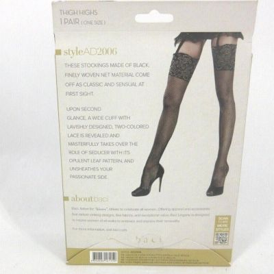 Baci AfterDark Glitter Lace Top Fishnet Thigh Highs (One Size) AD2006