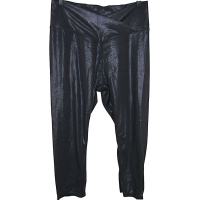 Halara SoftlyZero Shiny Foil Print Crossover Yoga Capri Leggings Plus Size 1X
