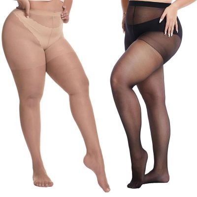 Womens Sexy High-Waist Pantyhose Sheer Stockings Plus Size Tights Socks US