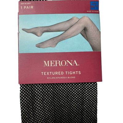 Merona Premium Fashion Tights Black Ebony Fish Net Size M/T