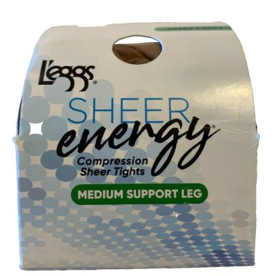 NWT LEGGS Q Tights Nude Solid Pattern Compression Medium Support Sheer Toe Panty