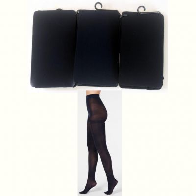 3 Pair INC International Concepts Matte Opaque Tights Navy Choose Size New
