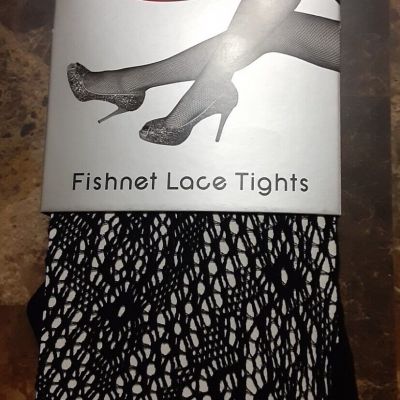 Frenchic Fishnet Lace Tights M/L Black Nylon & Spandex Brand New, Unopened