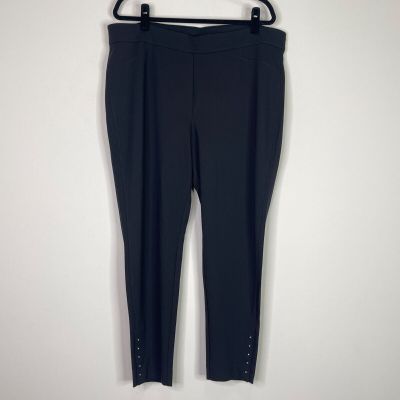 Chico's Ponte Rivet Stud Ankle Legging Black Women's Size 20 (Chico's 4) XXL