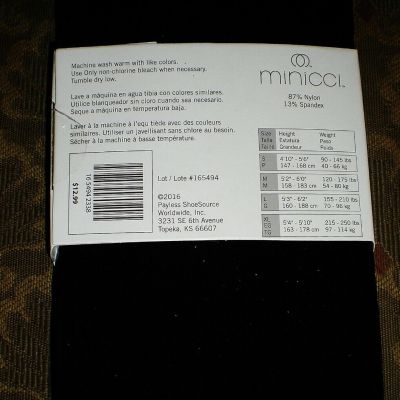 Minicci Tights Black Size Small Black 87perc Nylon 13perc Spandex Women