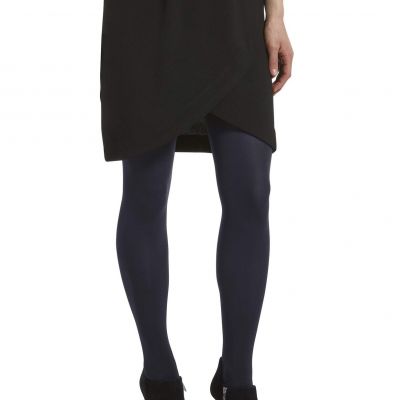 HUE 298443 Womens Super Opaque With Control Top Tights, Navy, 1 US