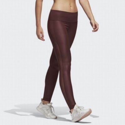 Adidas x Stella McCartney maroon shiny leggings, M NWOT