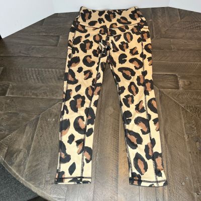 Legend Cheetah Print Work Out With Side Pockets Leggings Size M .
