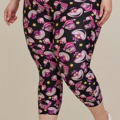 NWT Torrid Plus Size 3 3X 22/24 Disney Alice Wonderland Platinum Capri Leggings