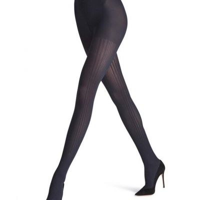 New Women's FALKE 40669 Marine Fashion Prime Ribbed Tights 60 DEN Size M