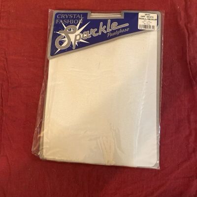 Crystal Fashion Sparkle Pantyhose Off White 5’0”- 5’4”Ht & 100 - 130lbs Sm/Med
