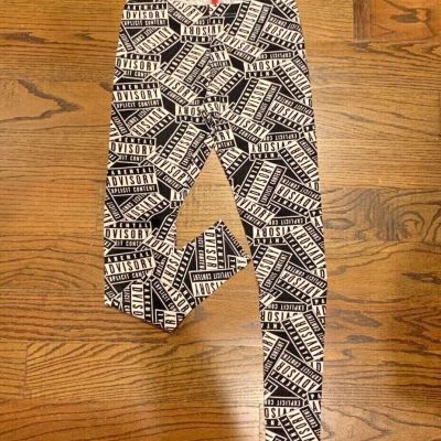 Brand New H&M Parental Advisory *SOLD OUT* Black and White Leggings sz M