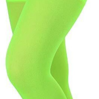 Women's Nylon Thigh High Schoolgirl Opaque Stockings Neon Green