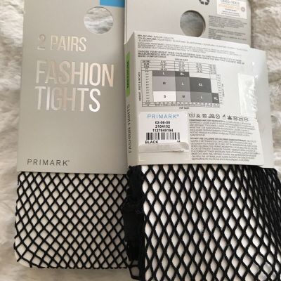 New 4 Pairs of Fishnet Tights, Black, Size S