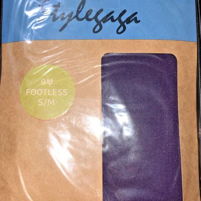 Stylegaga Footless Fashion Tights Purple 2 Pack Size S/M