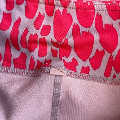 alo Women S Pink Gray Ombre Animal Print Leggings Hidden Pocket Athletic Workout