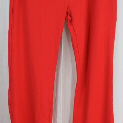 DAYOUNG Women's High Waist Pocket 4 Way Stretch Leggings Bright red Size XL