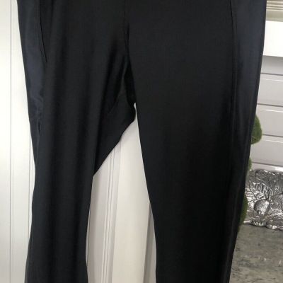 NWT Under Armour Compression High Rise Ankle Legging Black Shiny Sides Women XL