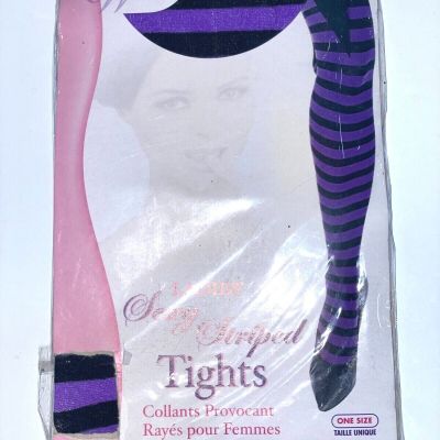 SECRET WISHES Ladies Sexy Striped Tights ONE SIZE