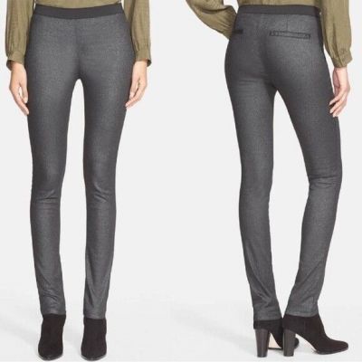 New Zadig & Voltaire Womens Black Silver Pharly Shiny Leggings EU 34