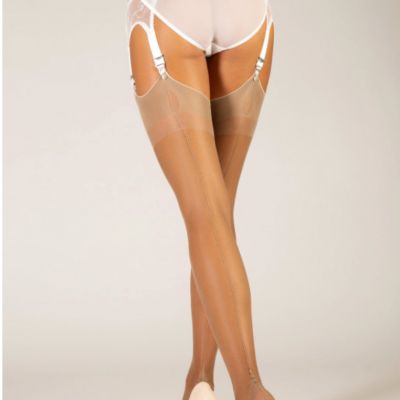 Cervin Tentation Fully Fashioned Seamed Stockings, Nude, Size 2 (BNWT)