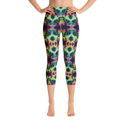 Bright and Bold Psychedelic Alien Tie-Dye Yoga Leggings!