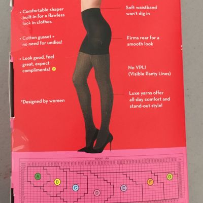 Spanx Built-in Mid-Thigh Shaper Black-Rainbow Shimmer Pattern Tights MSRP 42