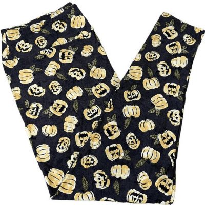 LuLaRoe Womens Leggings Size TC2 Pumpkins Halloween Jack-O-Lanterns Plus 18+
