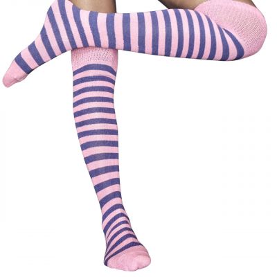 Pink/Purple Striped Thigh Highs
