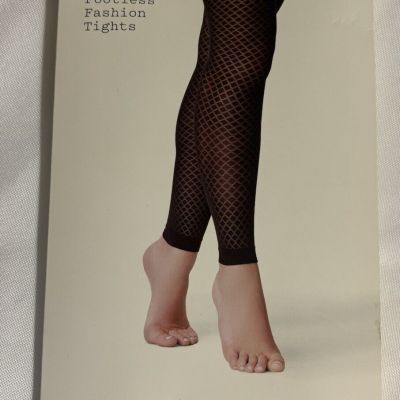 A New Day Footless Opaque Patterned Tights Black - M/L