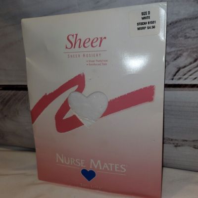 Nurse Mates D White Sheer Hosiery Pantyhose Nylons Stockings 81501 Soft Lites