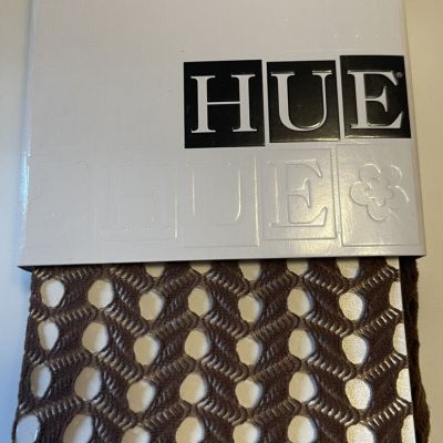 Hue tights 2 Pairs (two Same) Mud Brown Open Knit Weave Modern Fish Net!  M/L