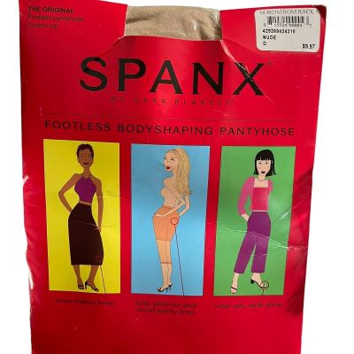 Spanx The Original Footless Control Top Pantyhose Womens Size D Nude New NOS