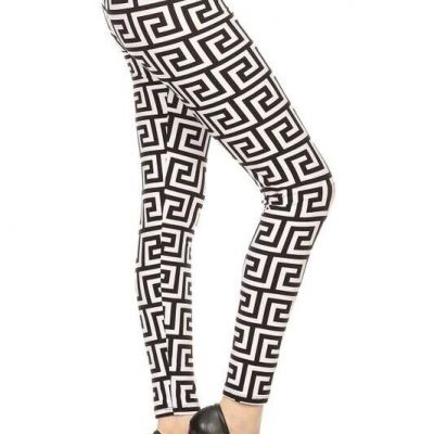 Woman's New Black & White Abstract Fashion Leggings Plus Size 3X  $18.00