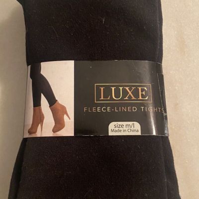 LUXE Womens Footed Fleece Lined Tights 1 Pair Package Sz M/L