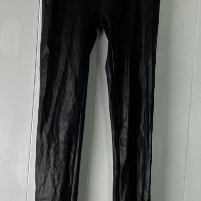 Spanx Black Faux Leather Leggings Womens Size M