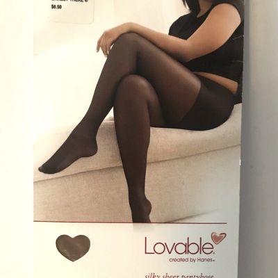HANES Lovable Silky Sheer Pantyhose Control Top Sandalfoot 3 Plus Barely There