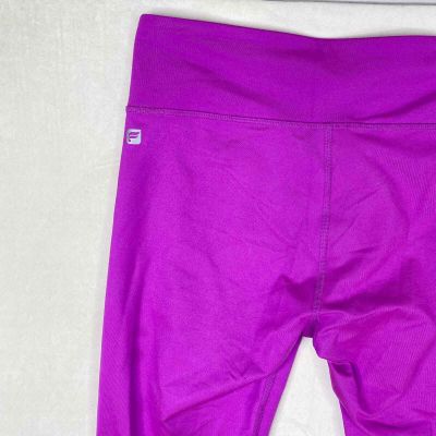 Fabletics Define PowerHold Mid-Rise Capri Bright Neon Pink Purple Blend Size SM