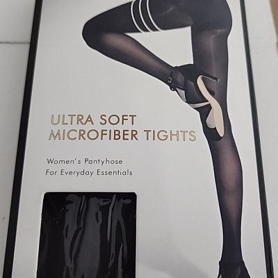Women’s 1 Pair of G&Y Fashion Ultra Soft Microfiber Tights Pantyhose Black Sz XL