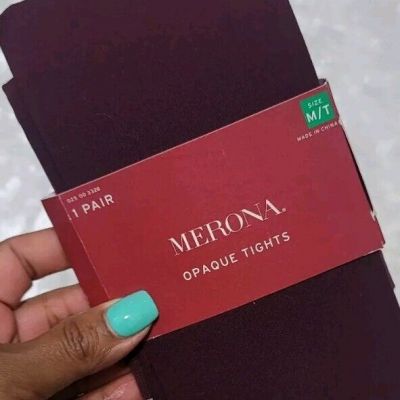 Merona Opaque Tights Chestnut Marron SZ M/T
