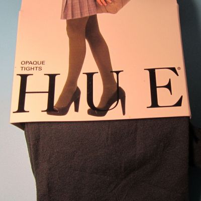 NWT HUE - Opaque Tights Size 2 Fits  120-170 lbs Dark Gray - Made in the USA