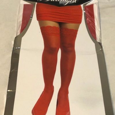 Dream Girl Lace Stay Up Sheer Thigh High Tights Stockings Sexy Lingerie 0005 Red