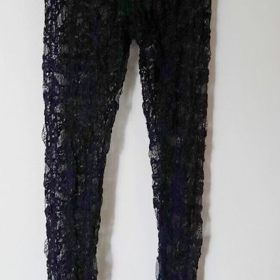 Zara Black Lace Sheer Leggings Size Large NWT