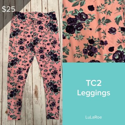 LuLaRoe NEW Leggings TC2 (Tall & Curvy 2) Buttery Soft Sz 18+ Floral Print