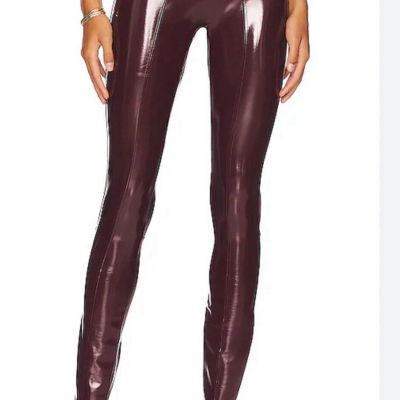 SPANX Faux Patent Leather Liquid Gloss Leggings Ruby Size Small