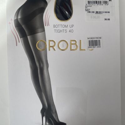New Women's OROBLU Black Shock Up Bottom Up Tights 40 Size S