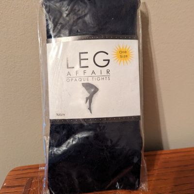 Leg Affair Ladies Opaque Tights Navy One Size Fits 4'10